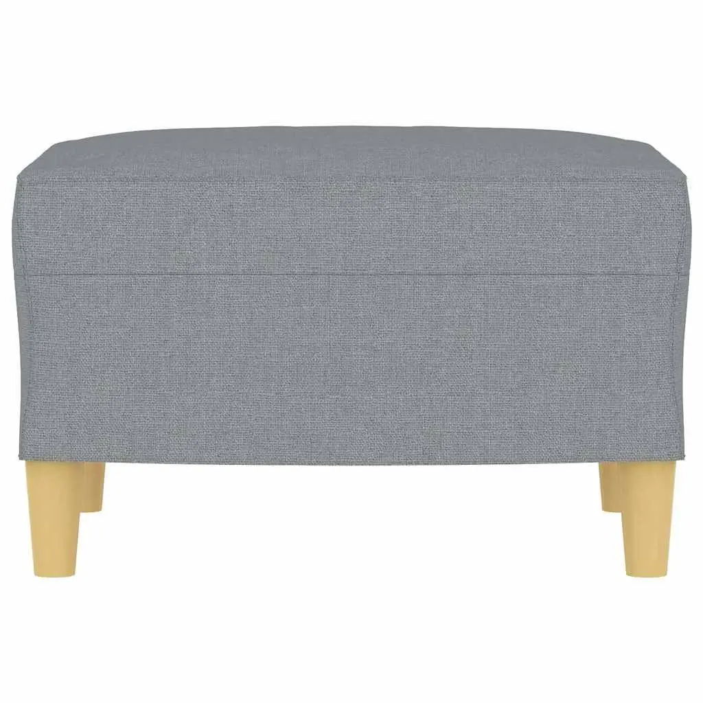 Light Grey Fabric Footstool 60x50x41 cm
