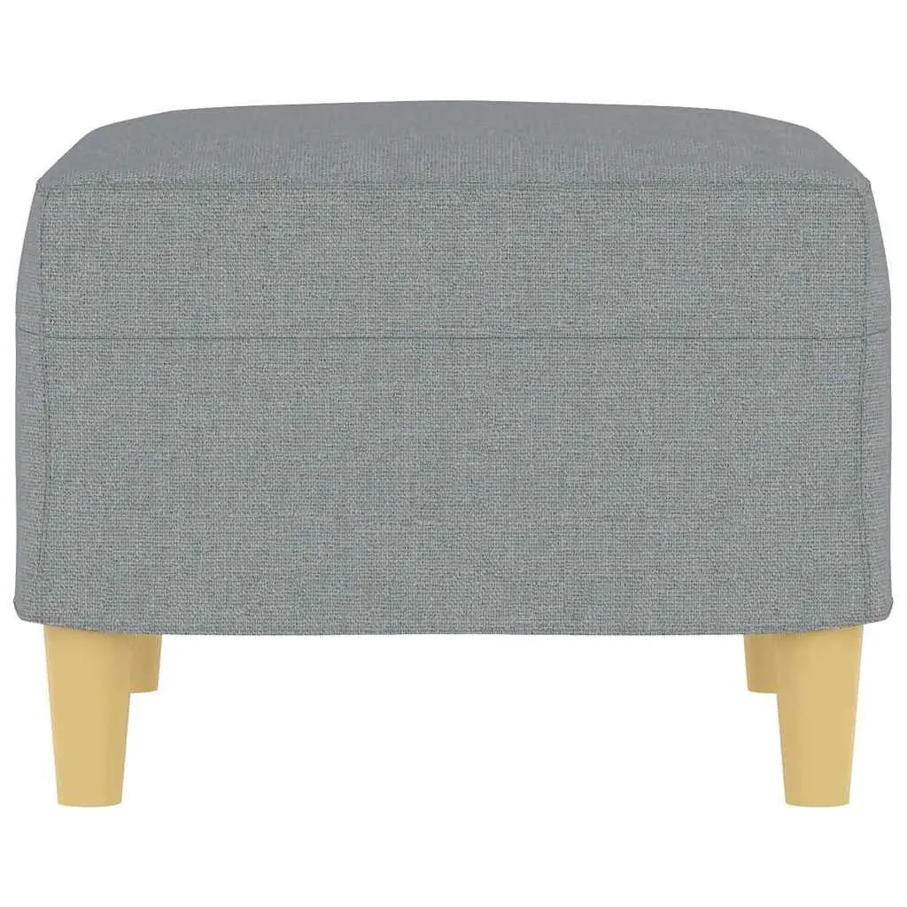 Light Grey Fabric Footstool 60x50x41 cm