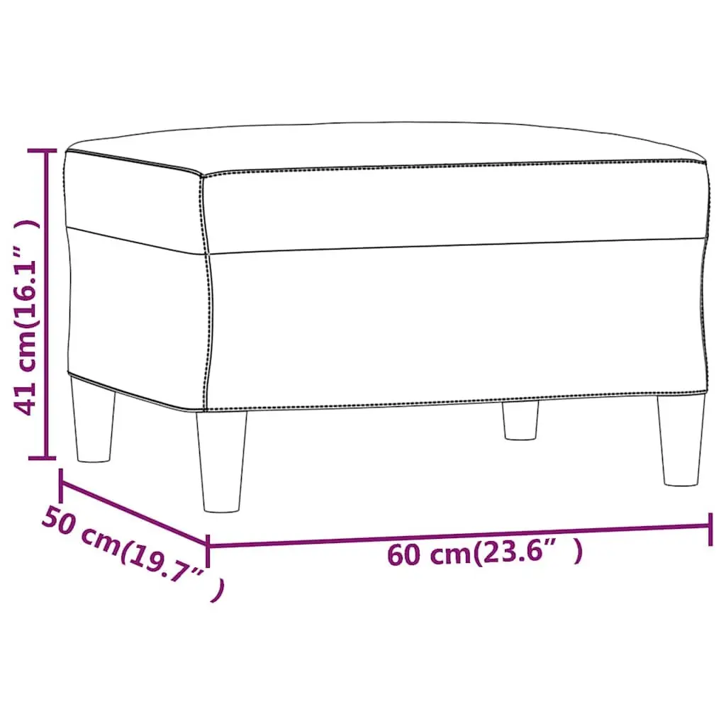 Light Grey Fabric Footstool 60x50x41 cm