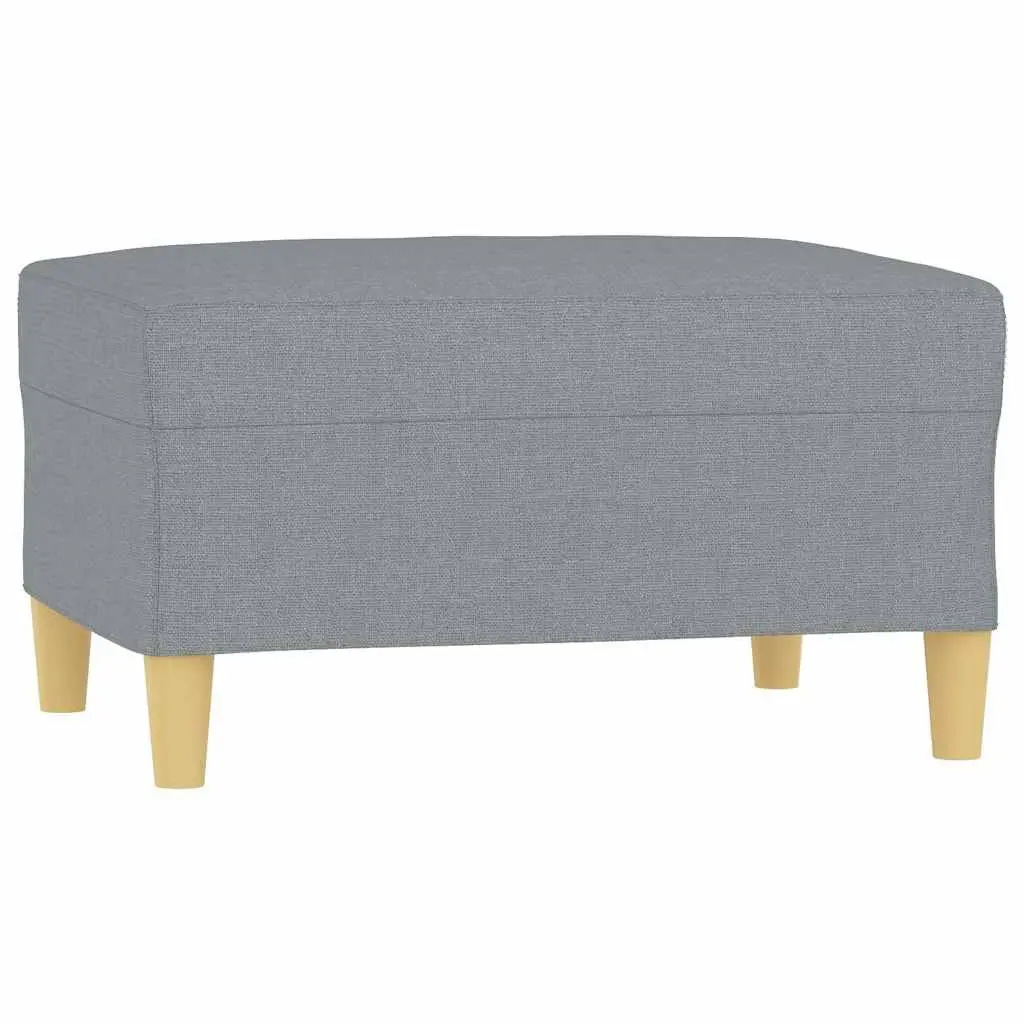 Light Grey Fabric Footstool 70x55x41cm Modern Ottoman