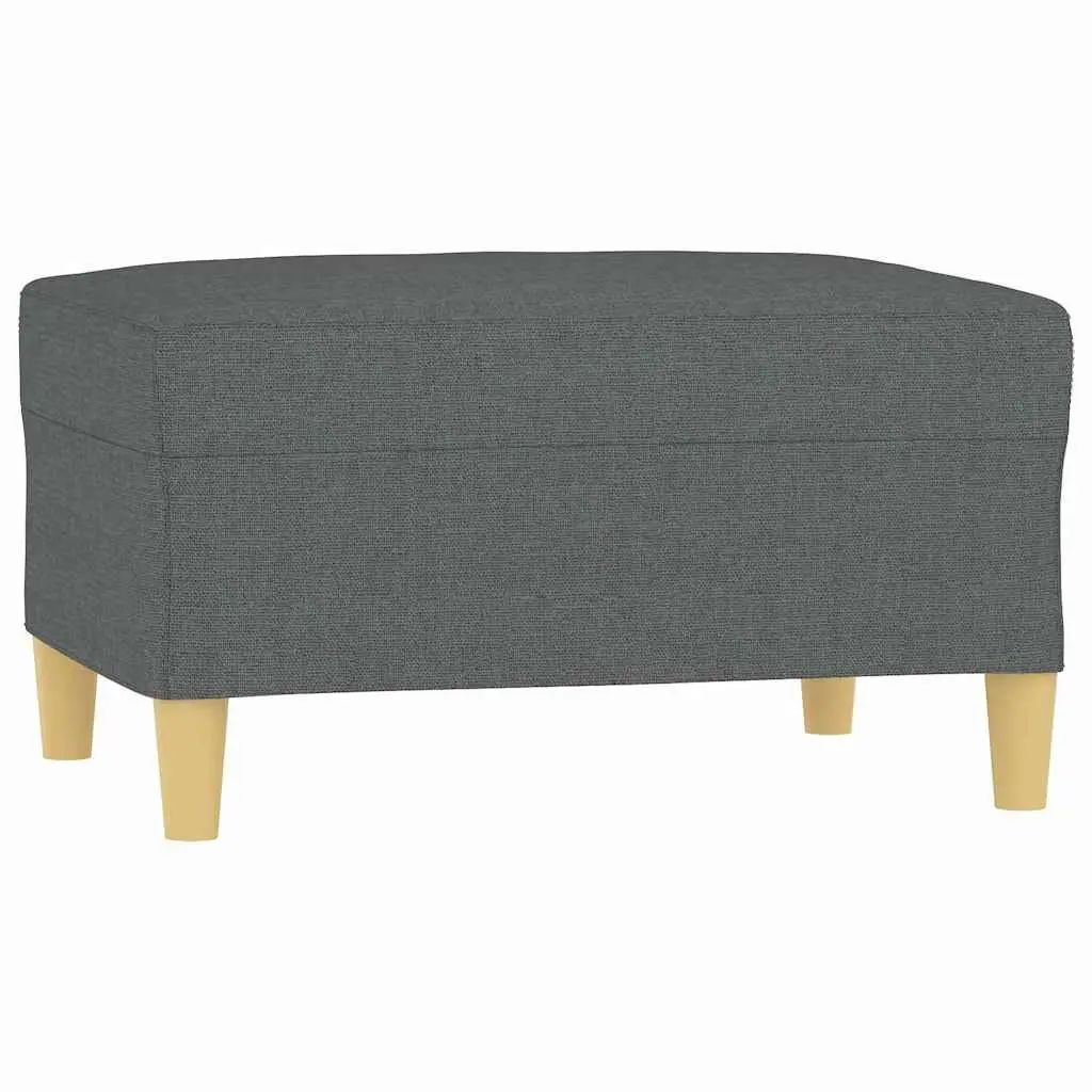 Footstool Fabric Dark Grey Compact Ottoman 70 x 55 x 41 cm