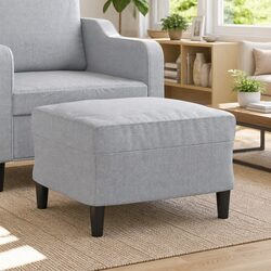 Light Grey Modern Footstool for Living Room Comfort