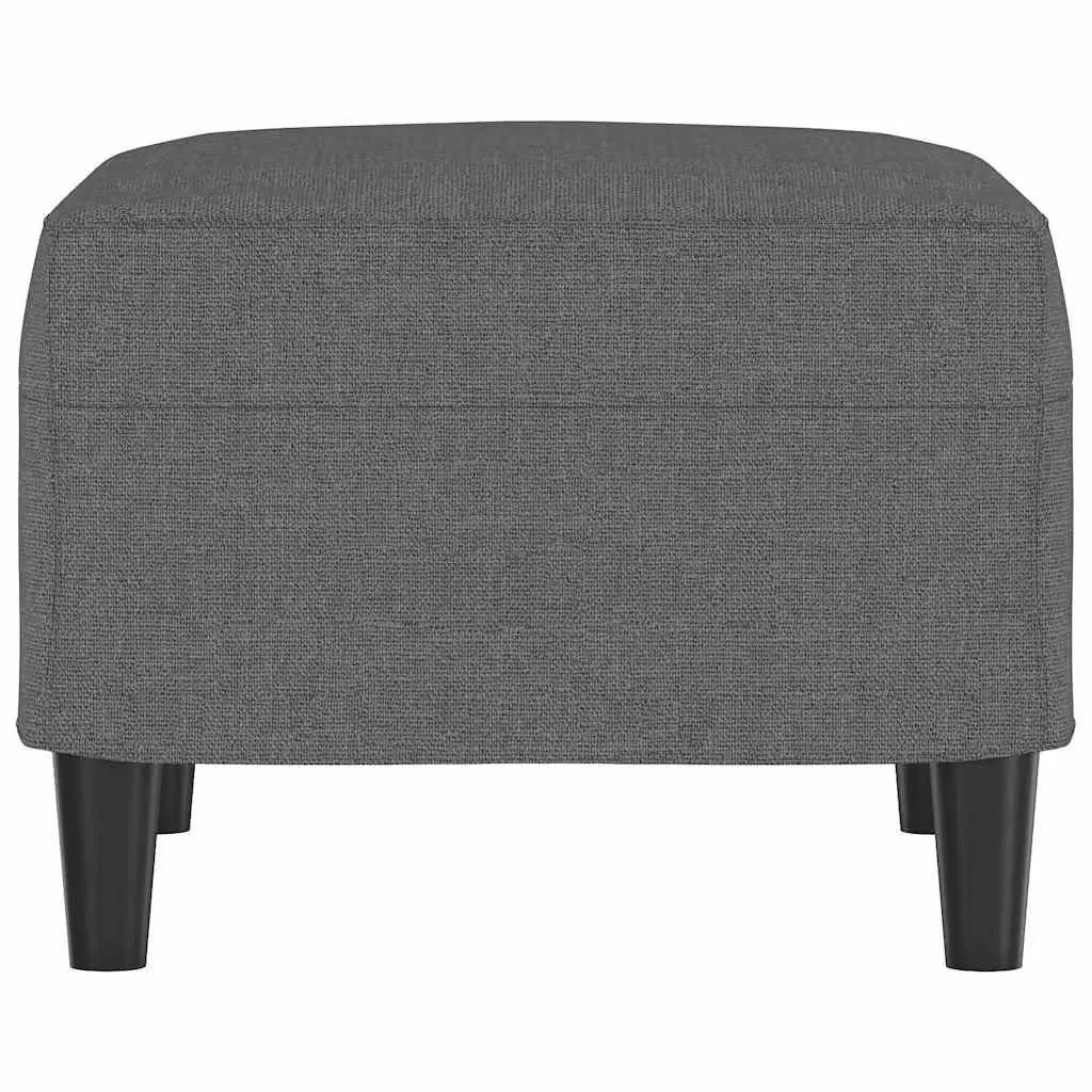 Grey Fabric Upholstered Footstool Ottoman
