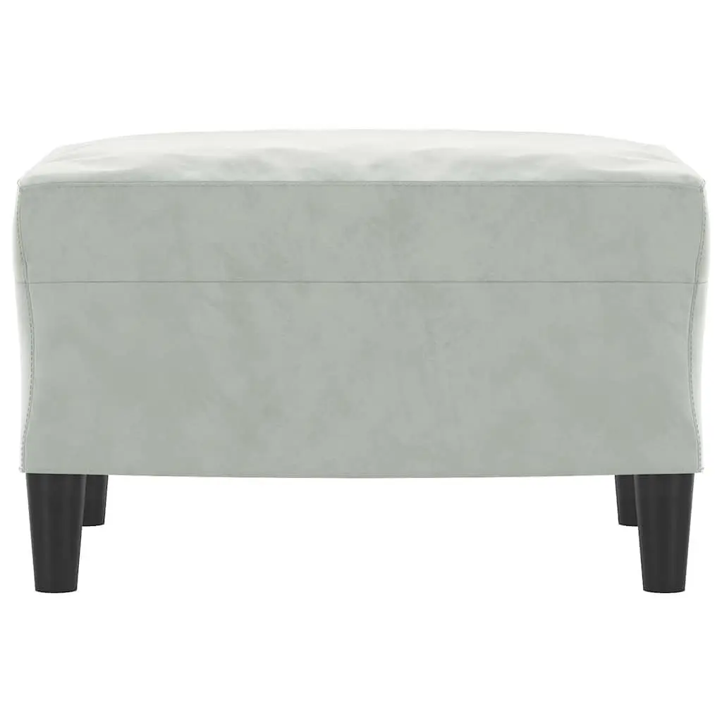Footstool Velvet Grey Compact Upholstered Rest Stool