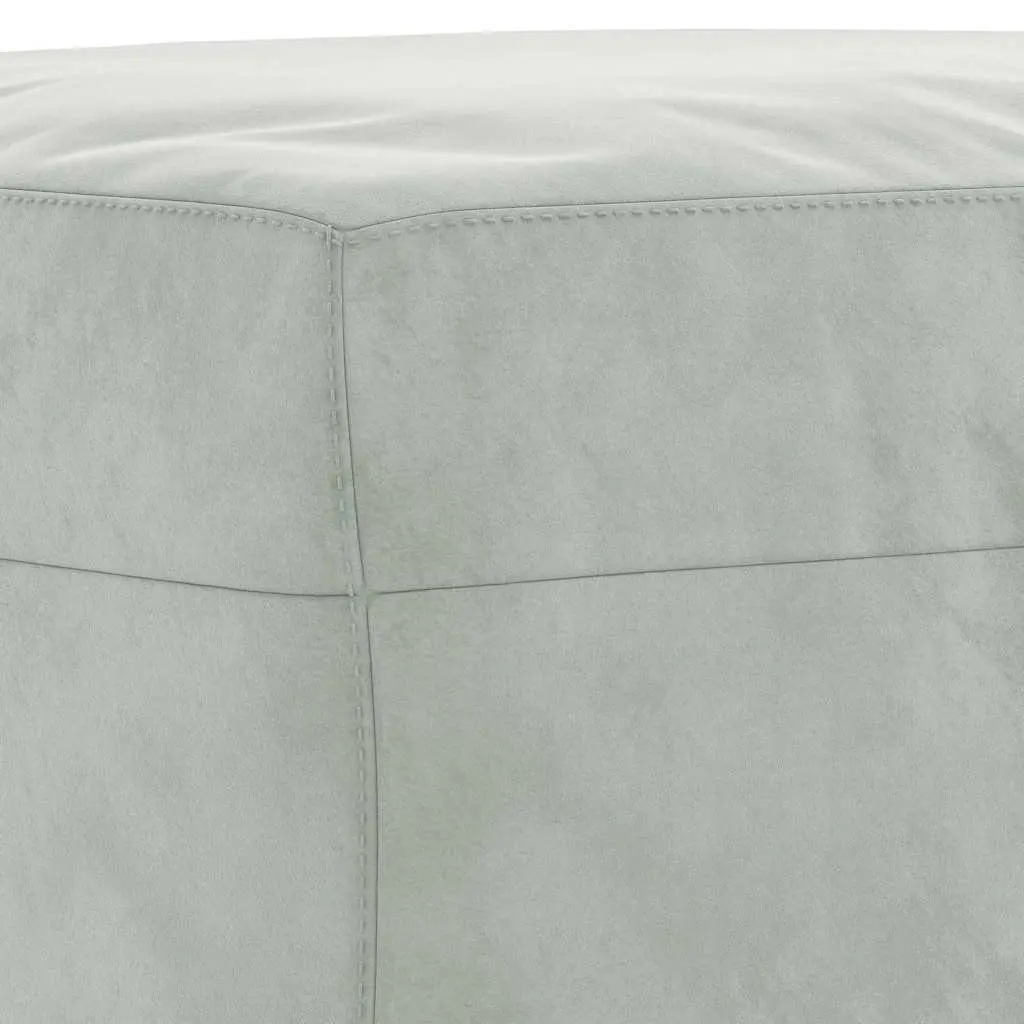 Footstool Velvet Grey Compact Upholstered Rest Stool