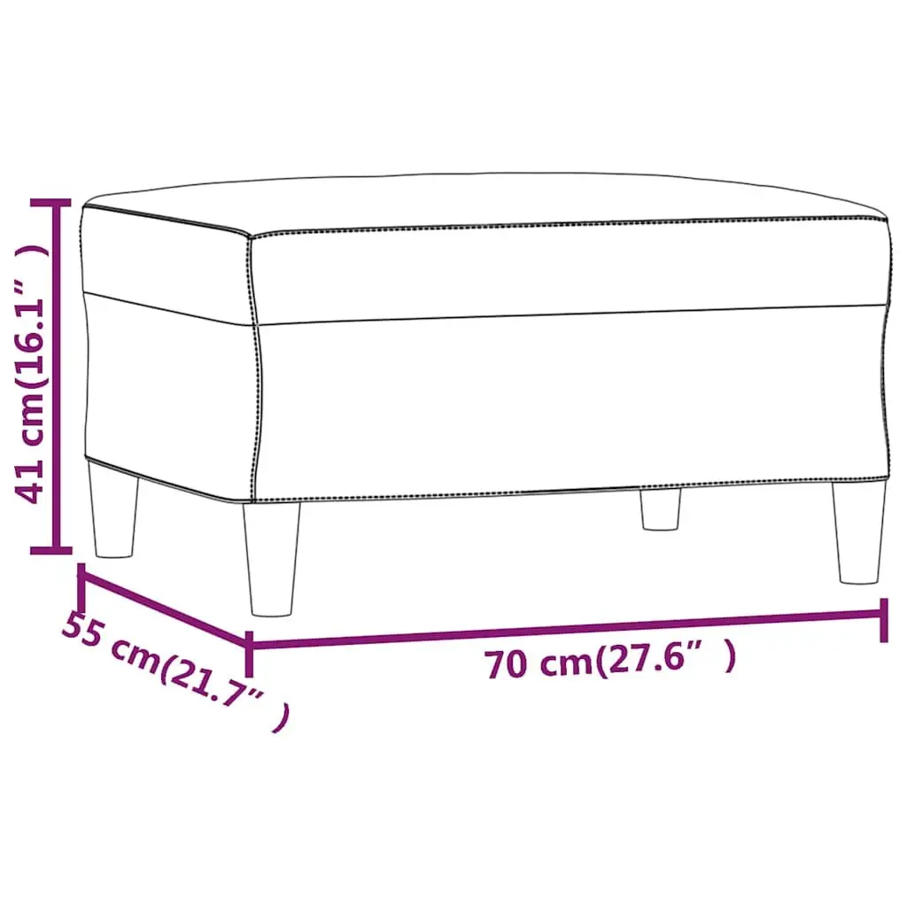 Footstool Grey 70x55x41cm Fabric Resting Stool Compact Living Room Furniture