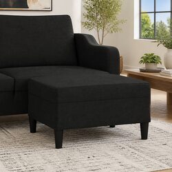 Modern Black Footstool 70x55x41 cm for Living Spaces