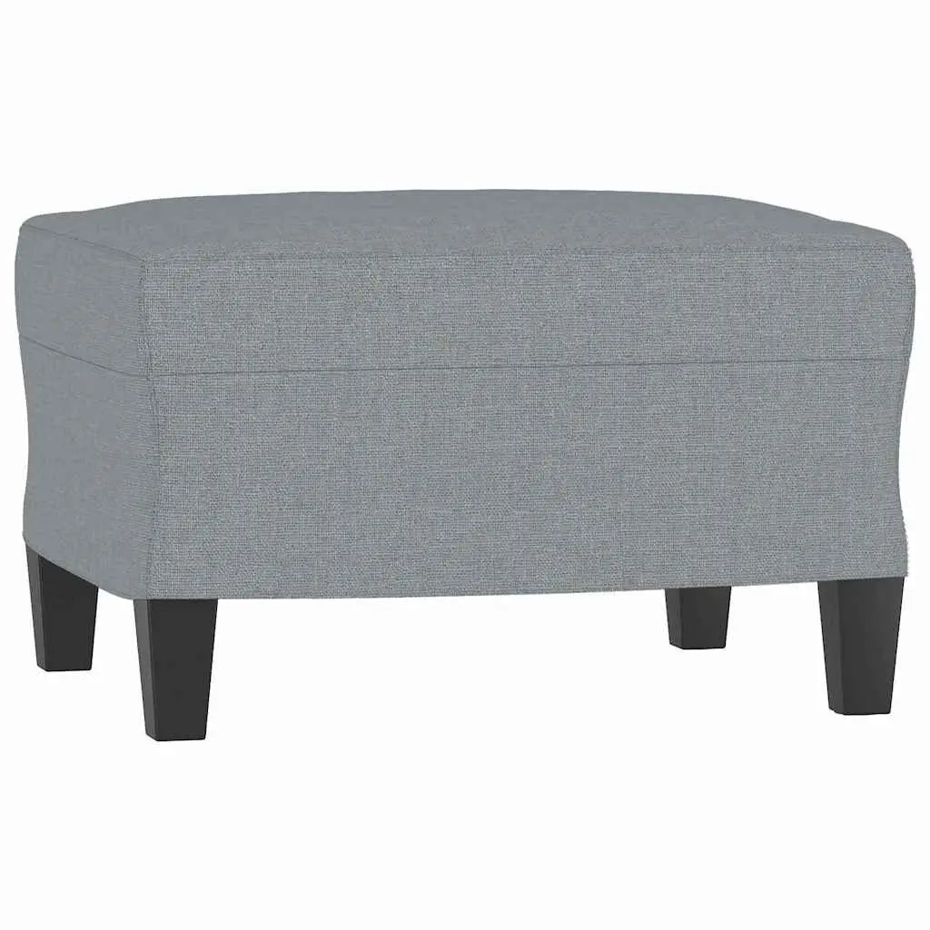 Light Grey Fabric Ottoman Footstool for Home Use