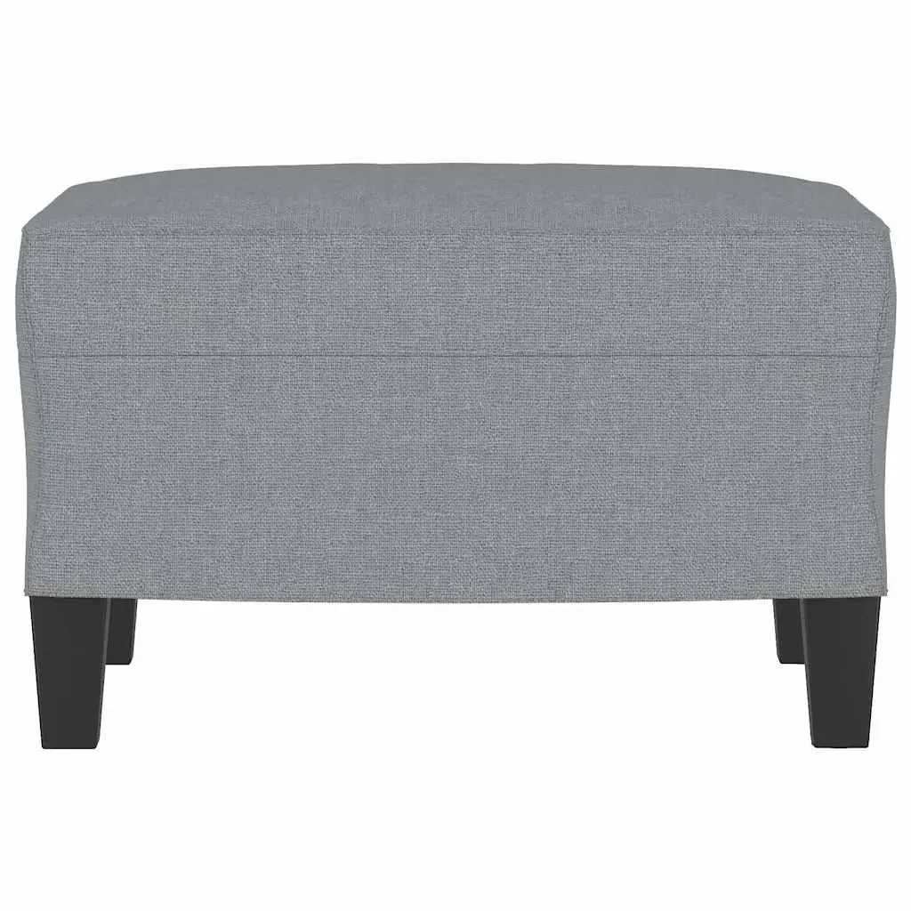 Light Grey Fabric Ottoman Footstool for Home Use