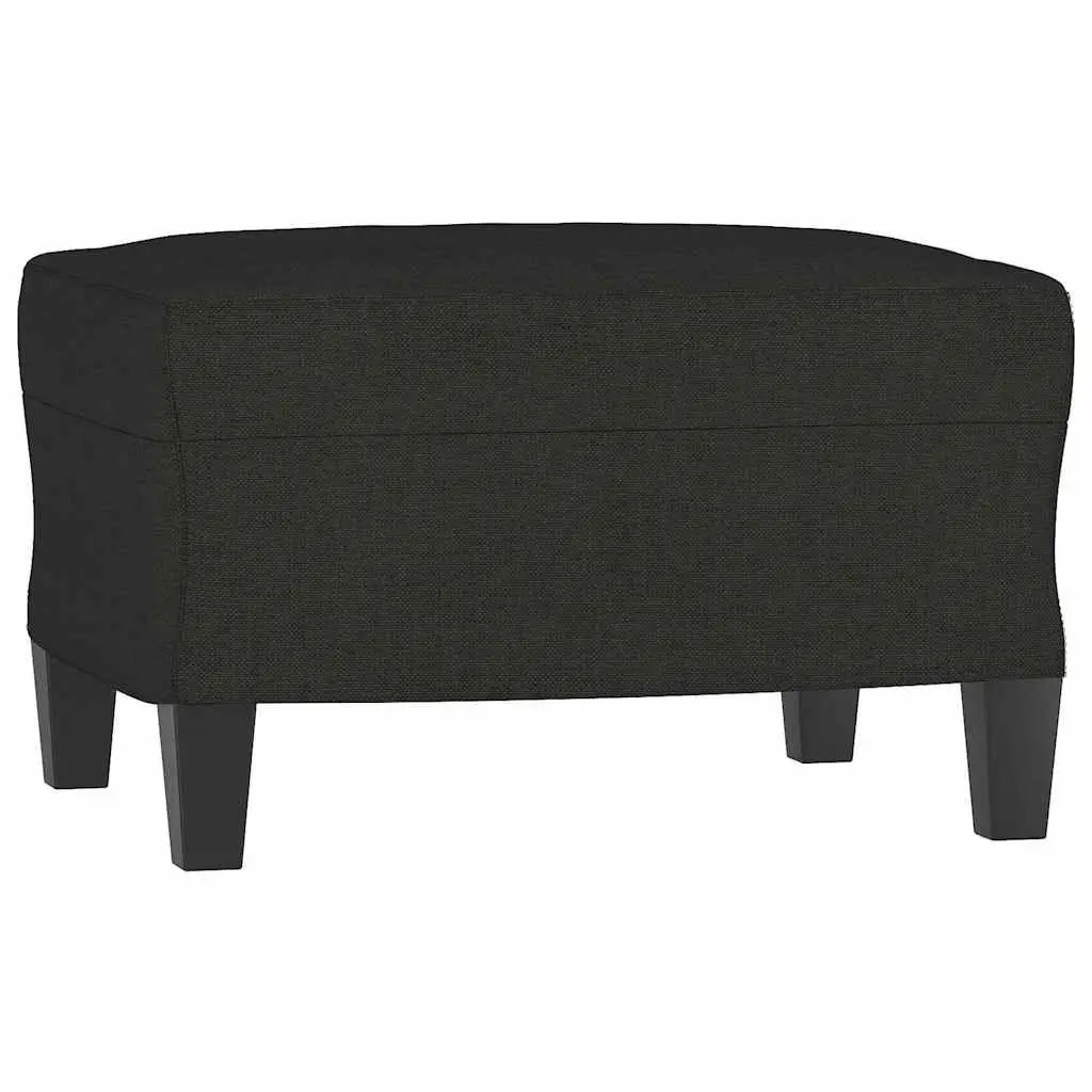 Black Footstool with Sturdy Plywood Frame