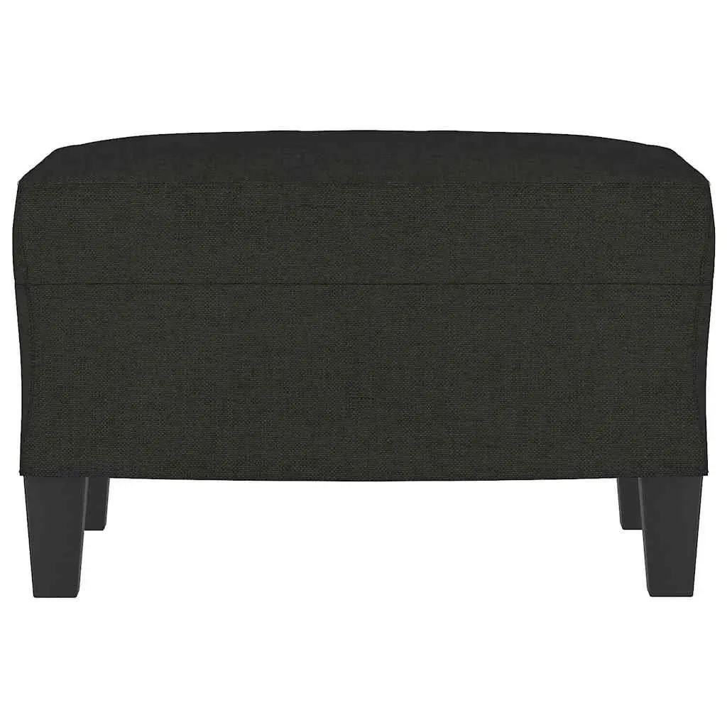 Black Footstool with Sturdy Plywood Frame