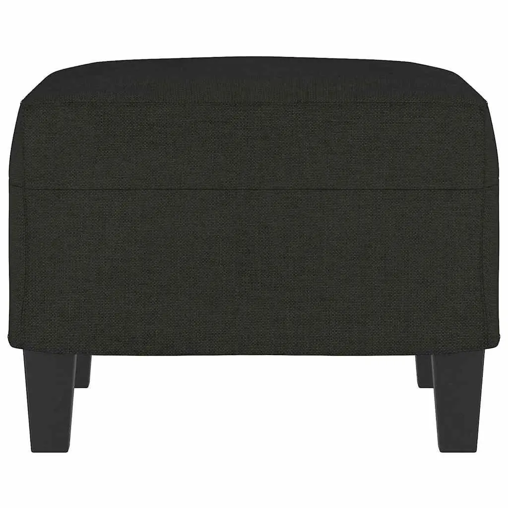 Black Footstool with Sturdy Plywood Frame
