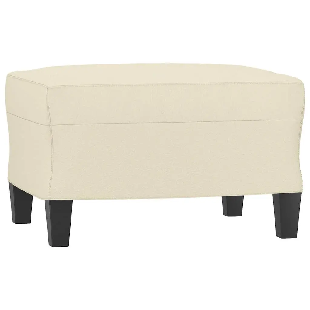 Footstool Faux Leather Compact Cream Ottoman