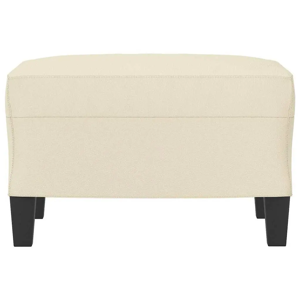Footstool Faux Leather Compact Cream Ottoman