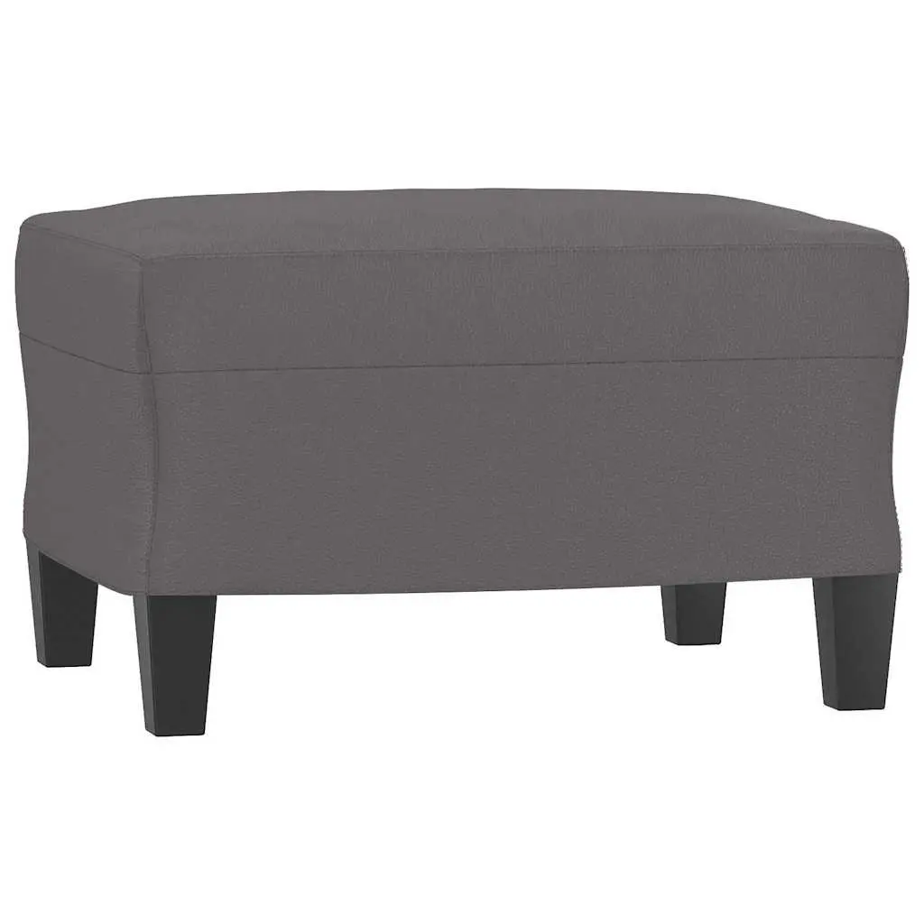 Ottoman Faux Leather Compact Footstool Grey Plywood 60 x 50 x 41 cm