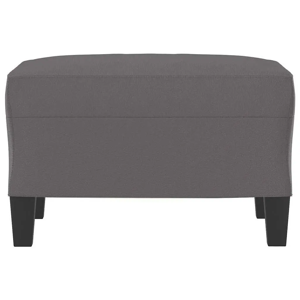 Ottoman Faux Leather Compact Footstool Grey Plywood 60 x 50 x 41 cm
