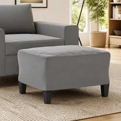 Compact Grey Microfibre Footstool for Versatile Living Spaces