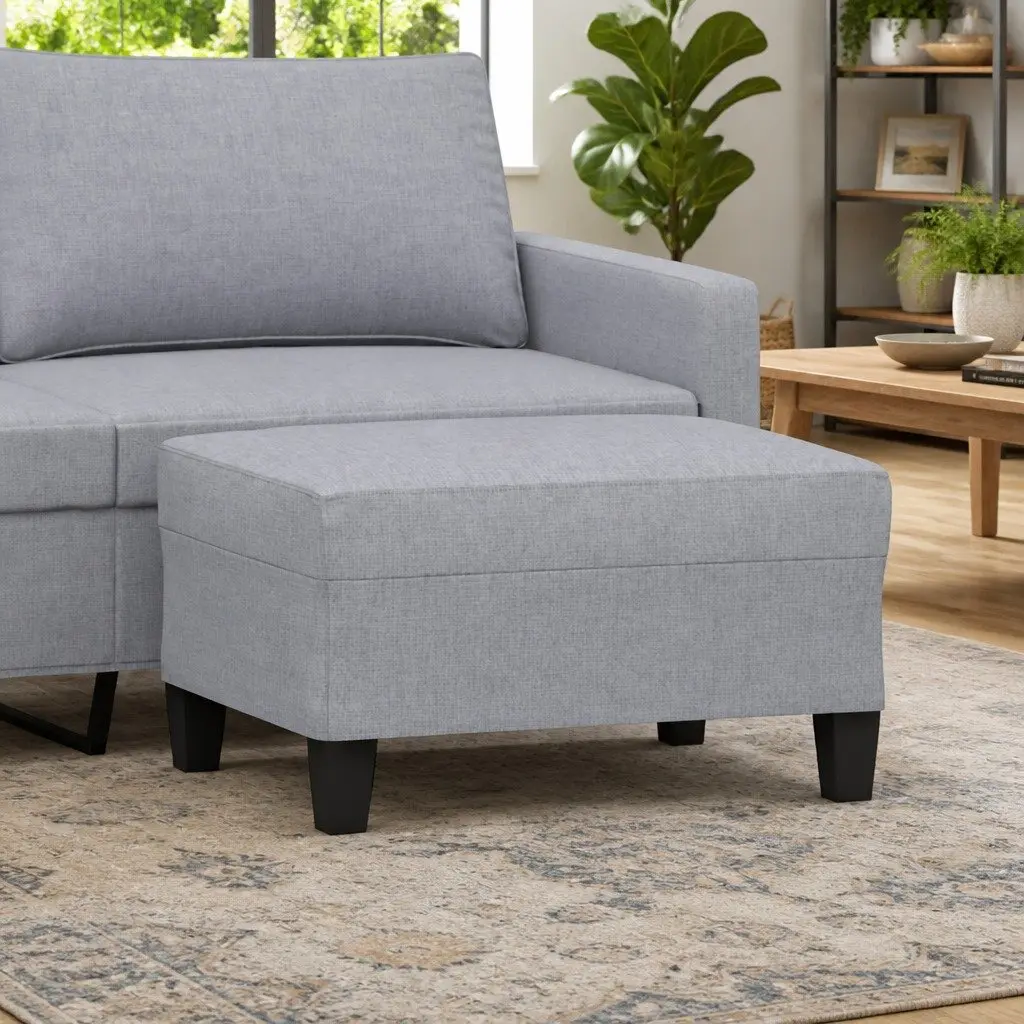 Light Grey Ottoman Footstool with Sturdy Build