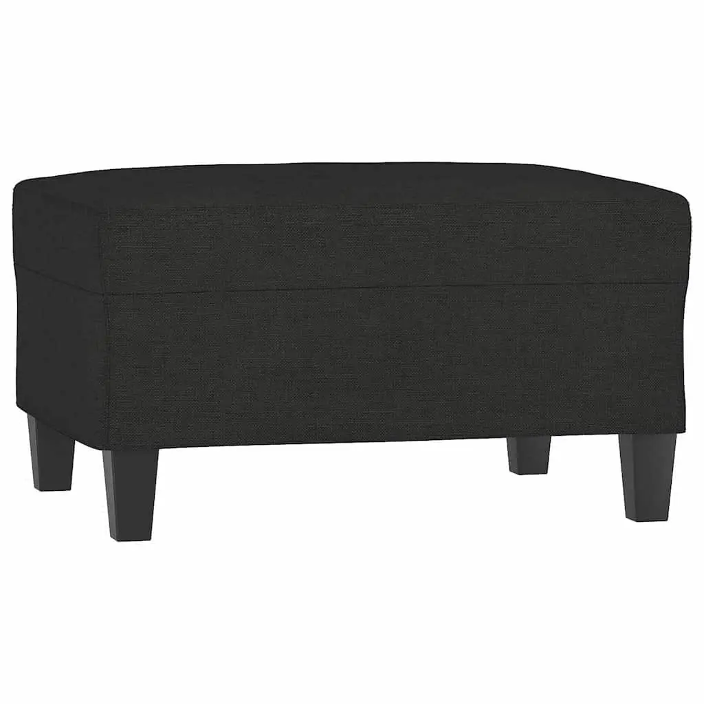 Footstool Fabric Black 70 x 55 x 41 cm