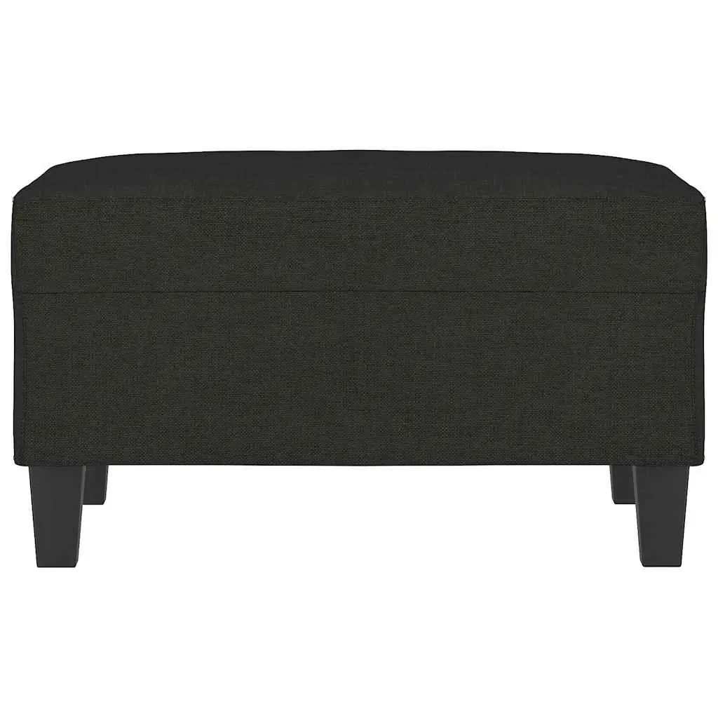 Footstool Fabric Black 70 x 55 x 41 cm