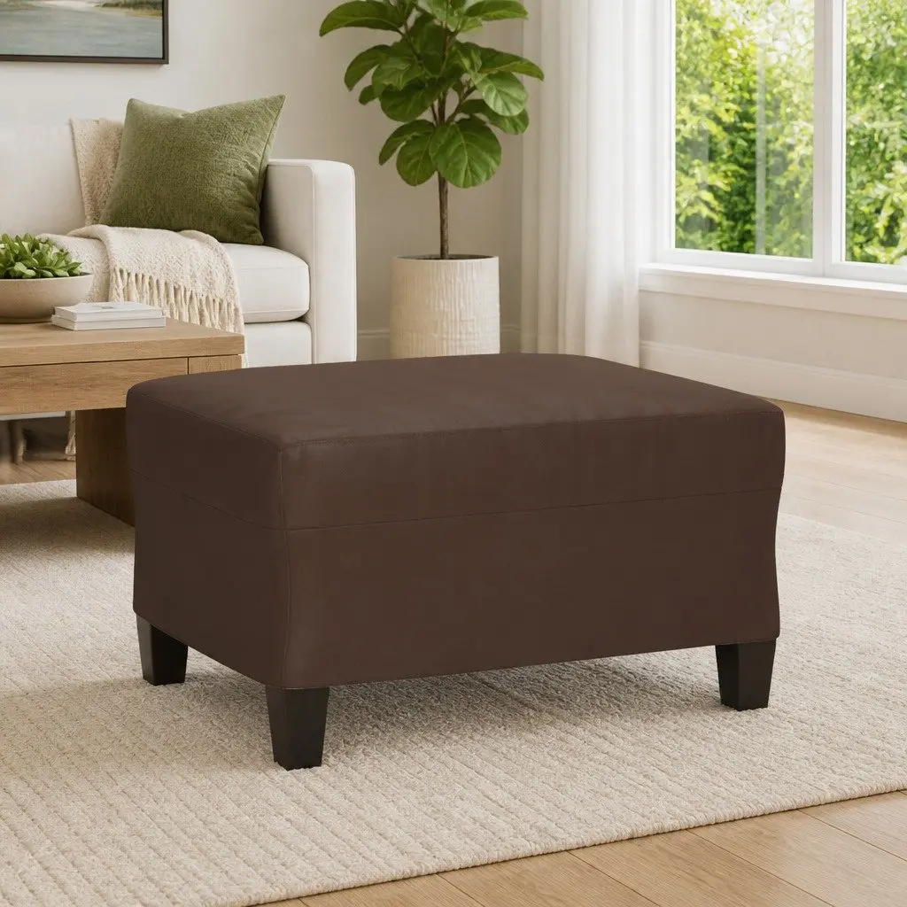 Footstool Faux Leather 70x55x41 cm Brown