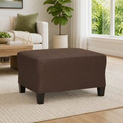 Durable Brown Faux Leather Footstool 70x55x41 cm