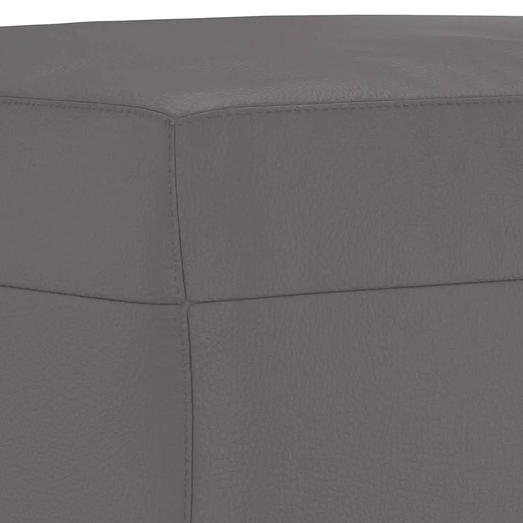 Footstool Faux Leather 70x55x41 cm Grey Compact Modern