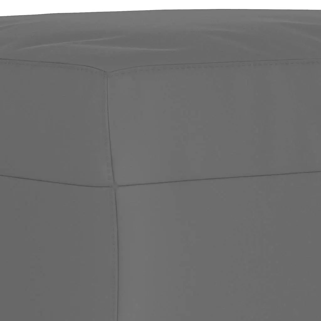 Footstool Microfibre Fabric Compact Grey Ottoman