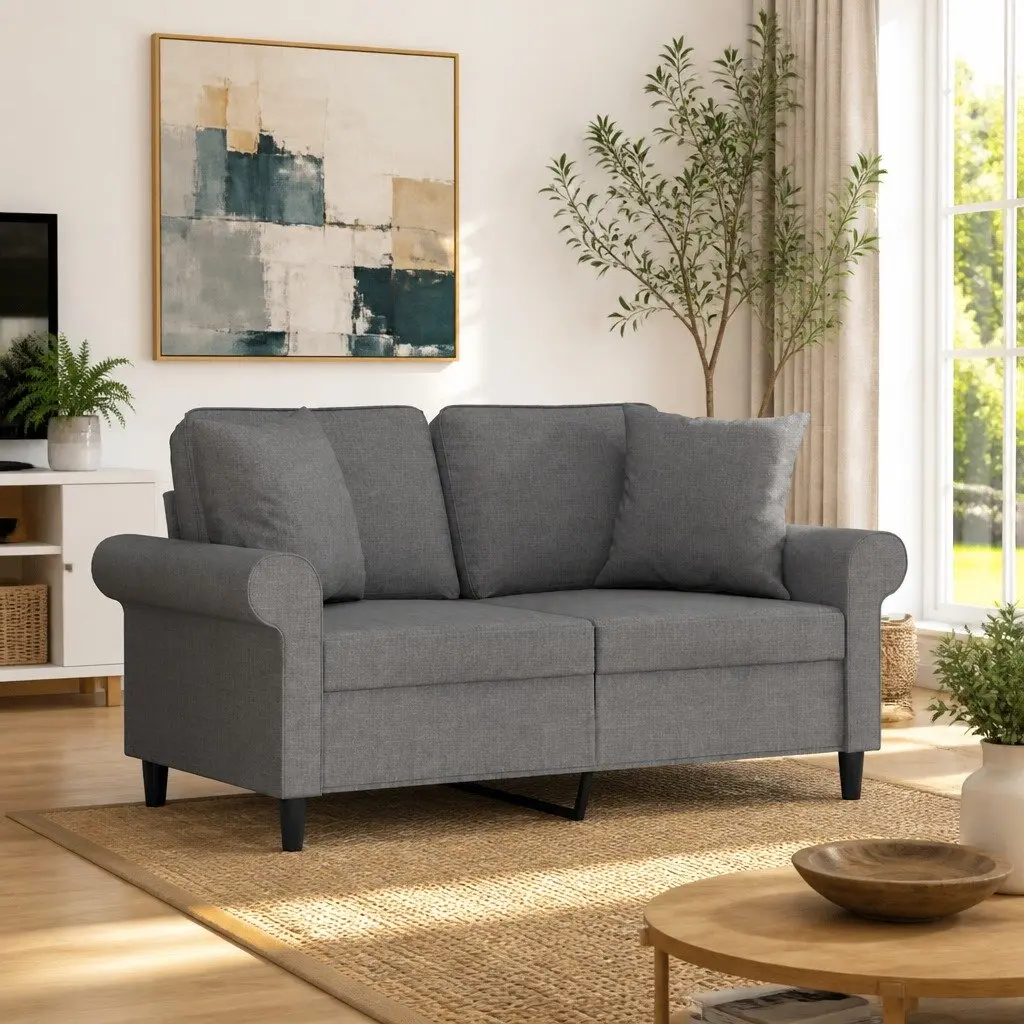 Throw Pillows 2 pcs Grey 40x40 cm Square Cushions Sofa Couch Home Decor