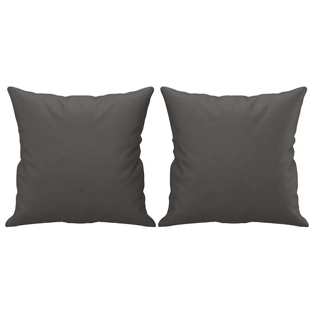 Grey Faux Leather Throw Pillows 40x40 cm