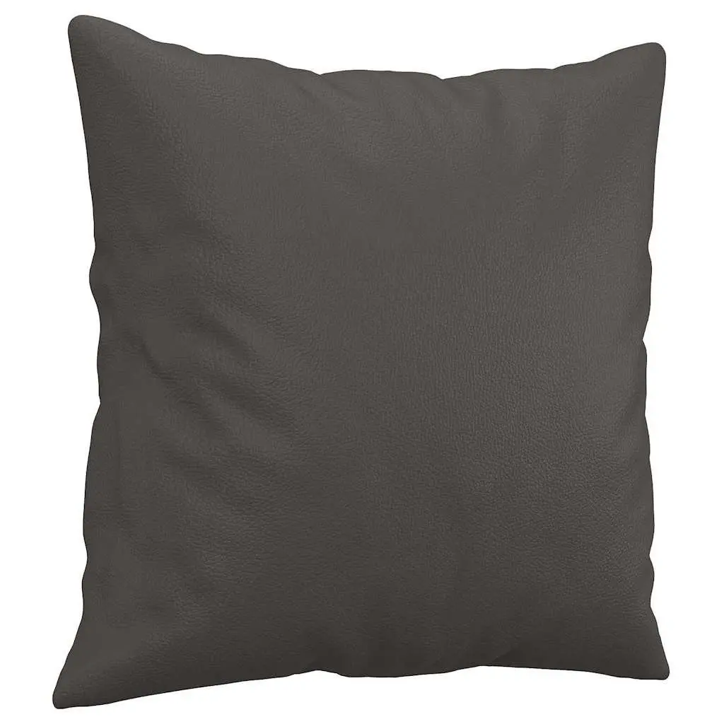 Grey Faux Leather Throw Pillows 40x40 cm