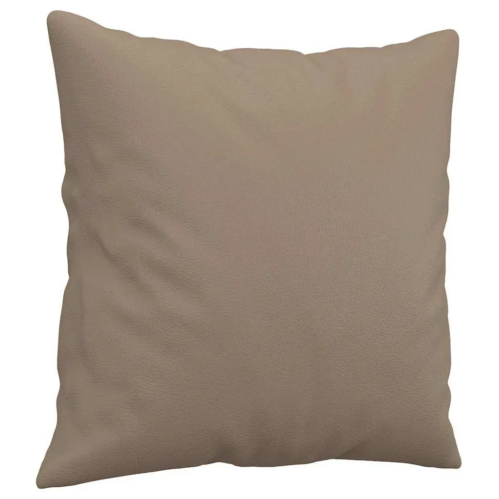 Cushions 40x40cm Faux Leather Cappuccino 2 Pieces Square Throw Pillows Sofa Decor