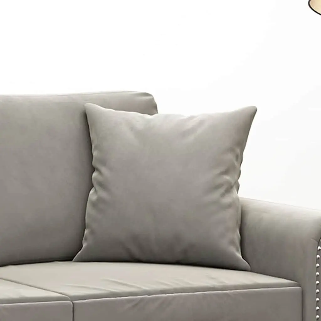 Grey Velvet Throw Pillows 2 pcs 40x40 cm