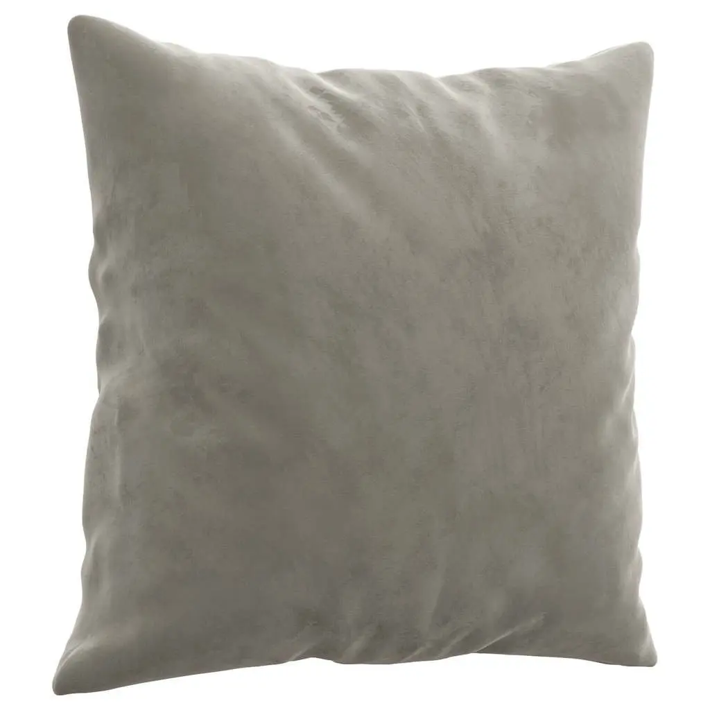 Grey Velvet Throw Pillows 2 pcs 40x40 cm