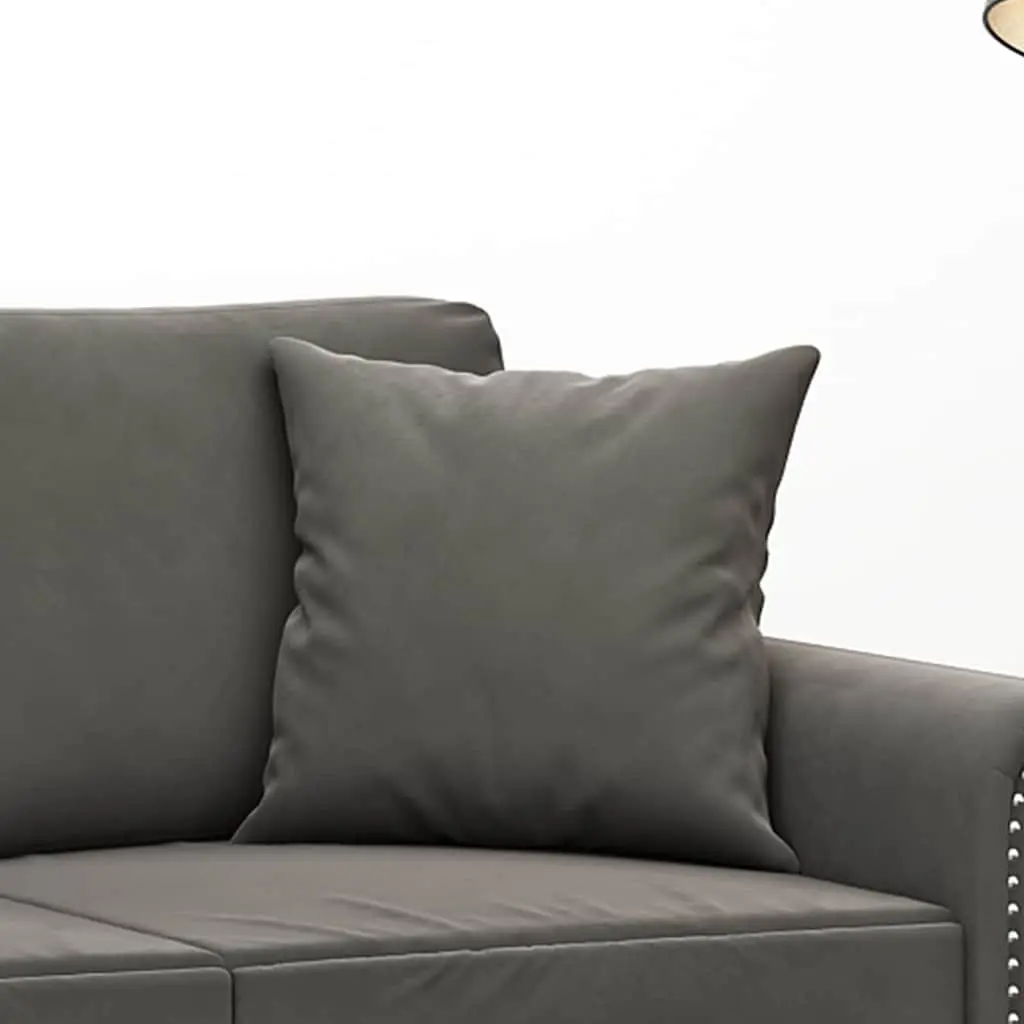 Dark Grey Velvet Throw Pillows, 2 pcs, 40x40 cm