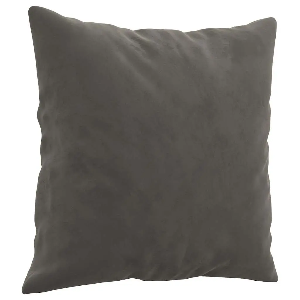 Dark Grey Velvet Throw Pillows, 2 pcs, 40x40 cm