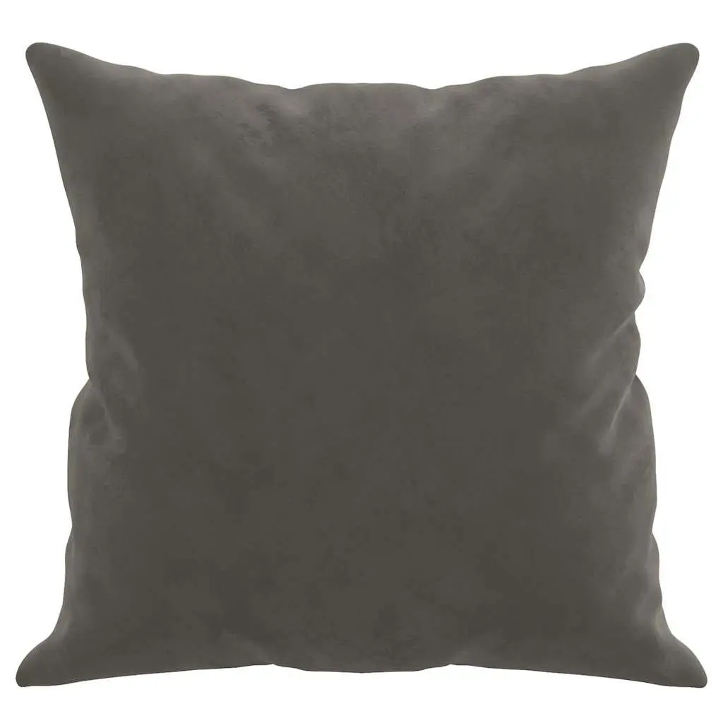 Dark Grey Velvet Throw Pillows, 2 pcs, 40x40 cm