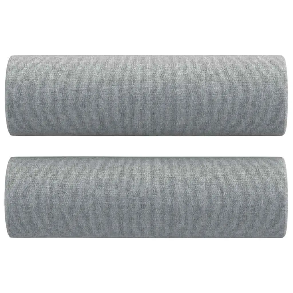 Throw Pillows Fabric Ø15 x 50 cm Grey Cylinder Roll Bolster Decorative Cushions