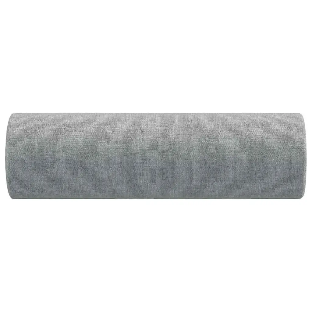 Throw Pillows Fabric Ø15 x 50 cm Grey Cylinder Roll Bolster Decorative Cushions