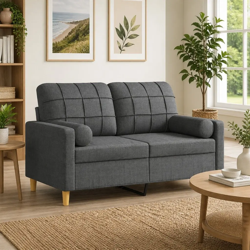 Grey Cylinder Throw Pillows with Zip Closure