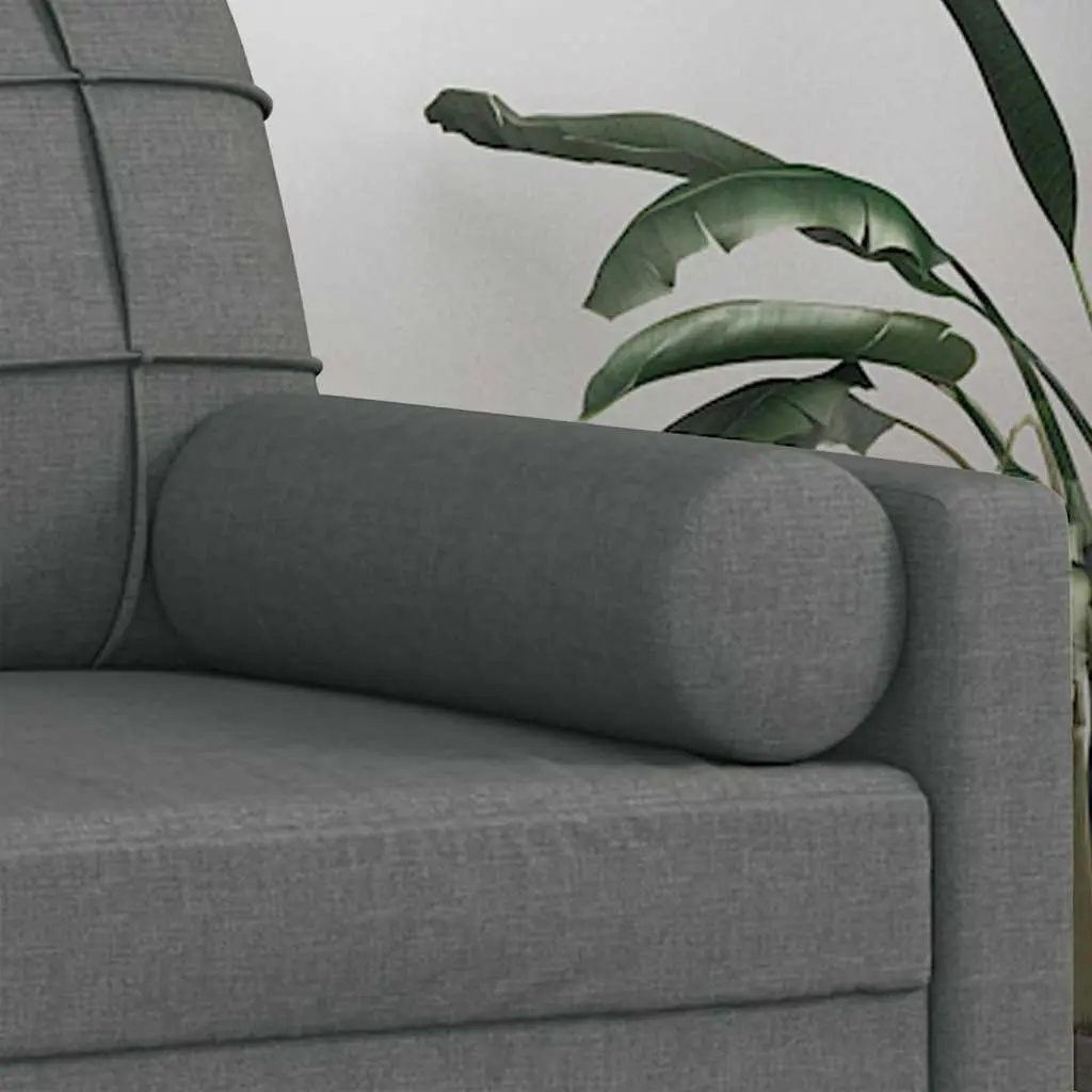 Grey Cylinder Throw Pillows with Zip Closure