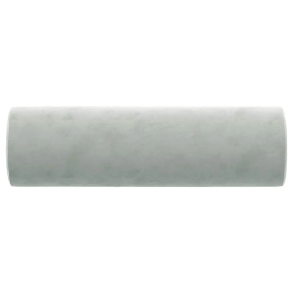 Velvet Cylinder Bolster Pillows 2 pcs Grey 15x50