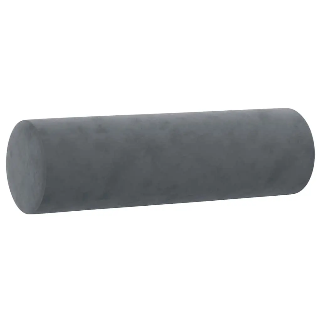 Throw Pillows Velvet Ø15 x 50 cm Dark Grey 2 pcs