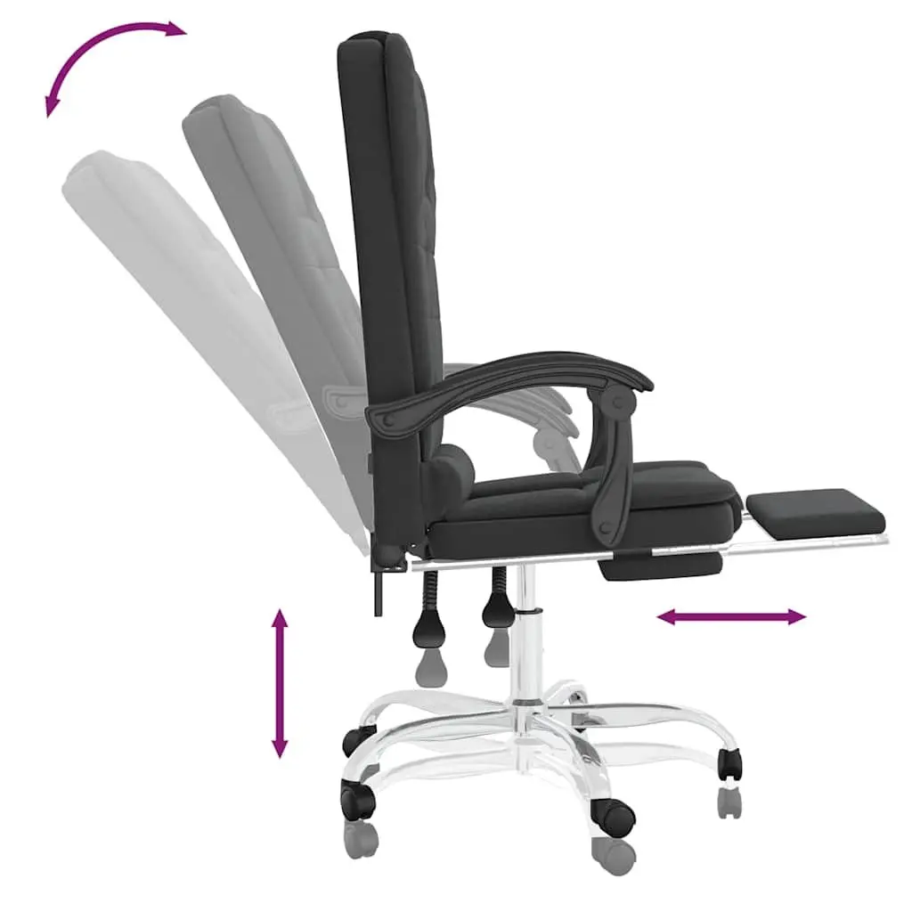 Massage Reclining Office Chair Faux Leather Black Ergonomic 360 Degree Swivel Height Adjustable