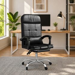 Black Faux Leather Massage Reclining Office Chair