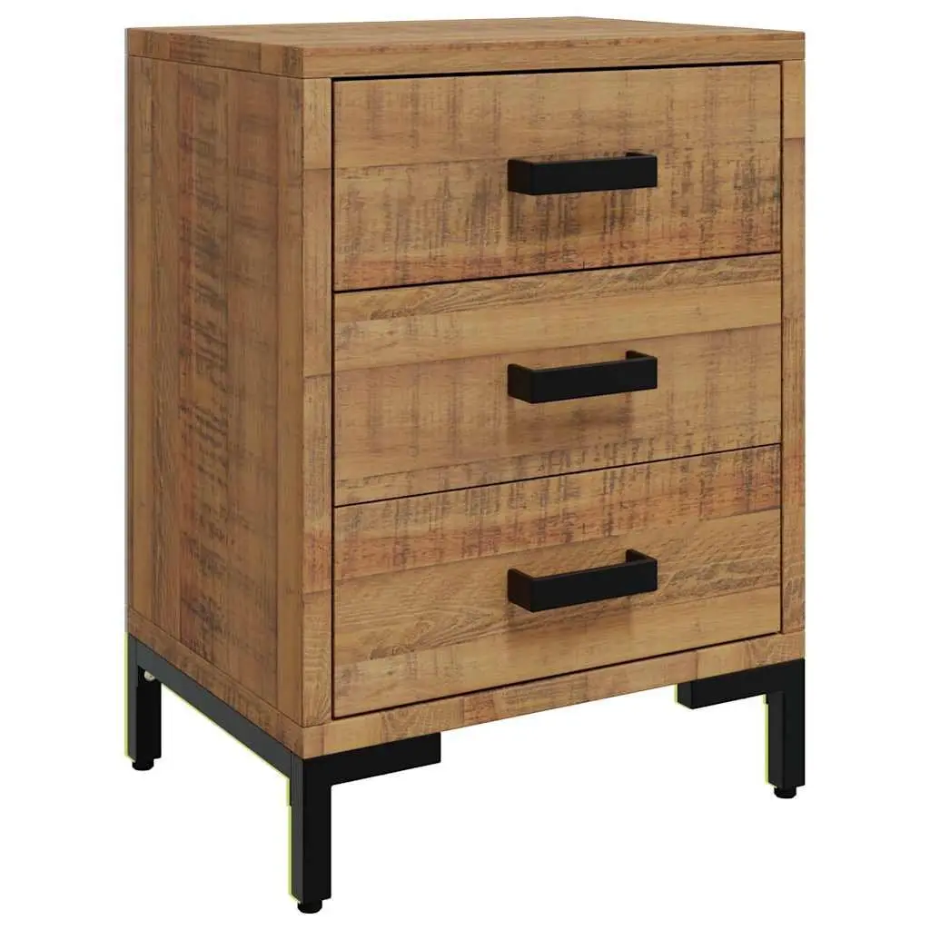 Solid Pinewood Bedside Cabinet with Vintage Style
