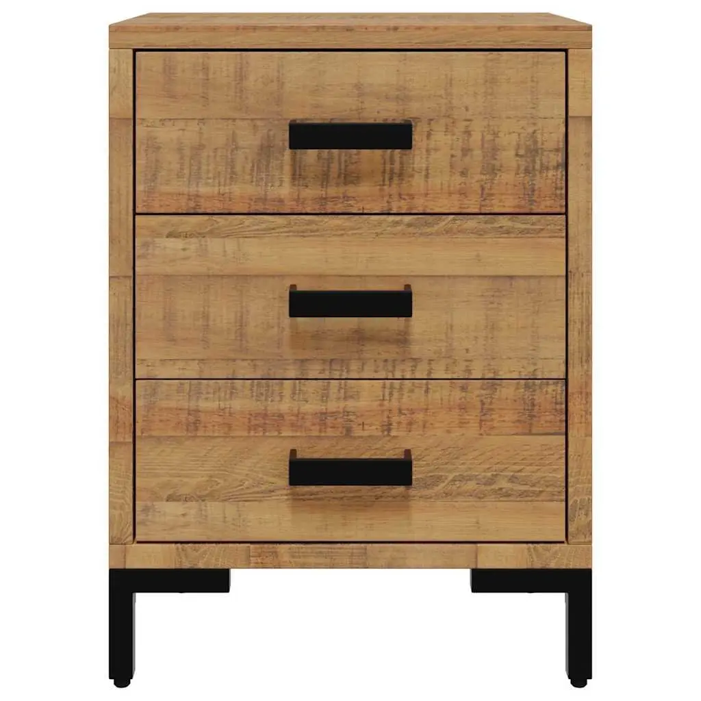 Solid Pinewood Bedside Cabinet with Vintage Style