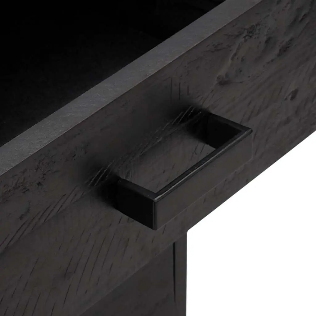 Bedside Cabinet Solid Pinewood Black 40x30x55 cm Storage Drawer