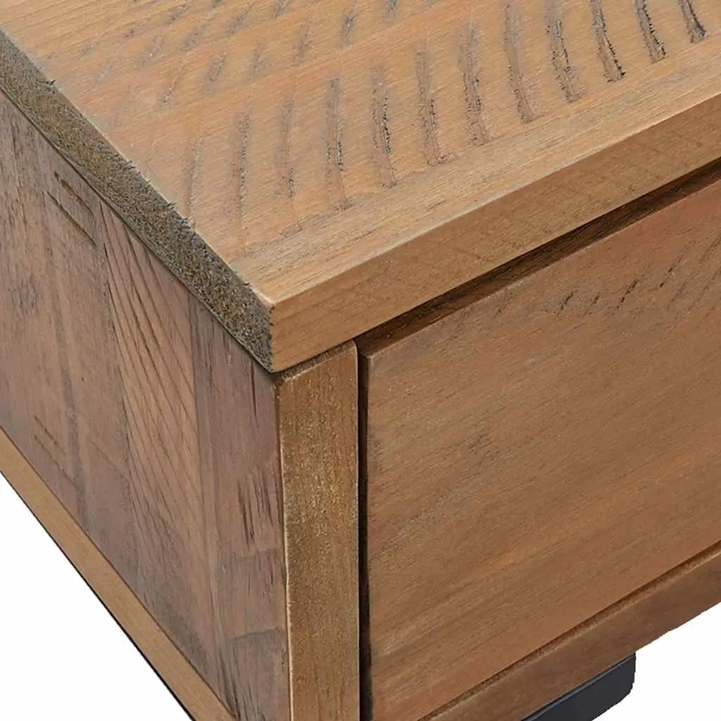 Wooden Coffee Table with Storage Drawer and Open Shelf