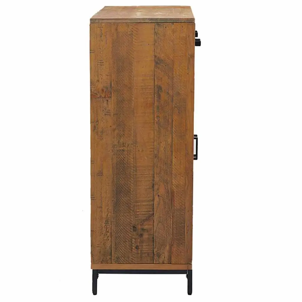 Solid Pinewood Shoe Rack with 2 Drawers, 75x40x110 cm